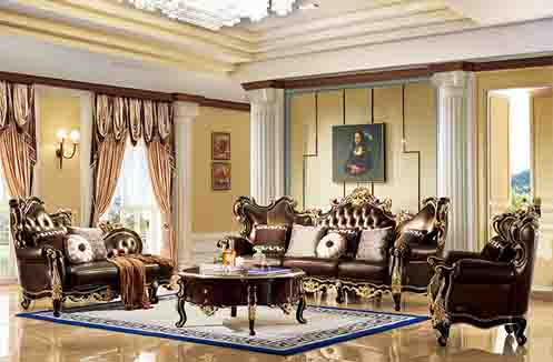 Bộ sofa phòng khách cổ điển phong cách hoang gia